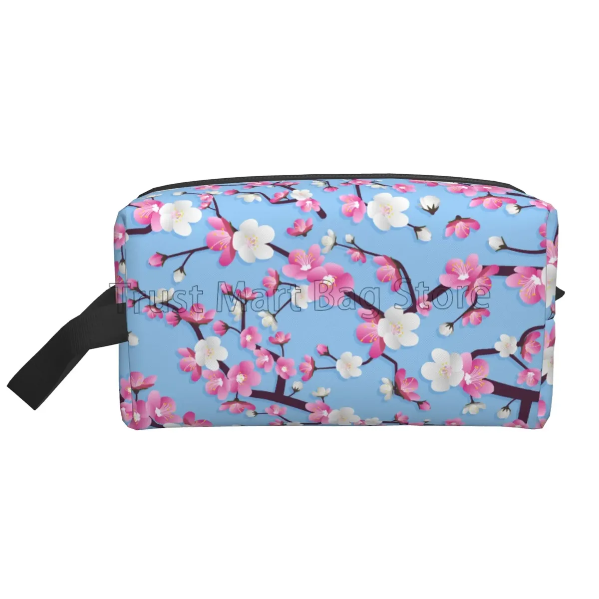 sacs à cosmétiques japonais sakura imprimés fleurs de cerisier pour femmes, pochette de toilette de voyage à fermeture éclair, grand sac de maquillage résistant à l'eau, cadeau
