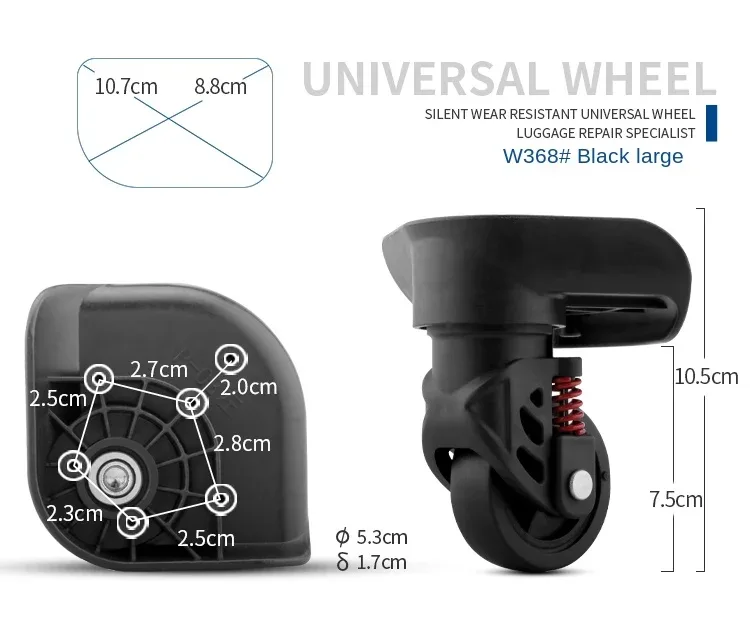 accessoires de roulettes de valise, roue universelle de réparation pour valise trolley polo, roue de valise en cuir