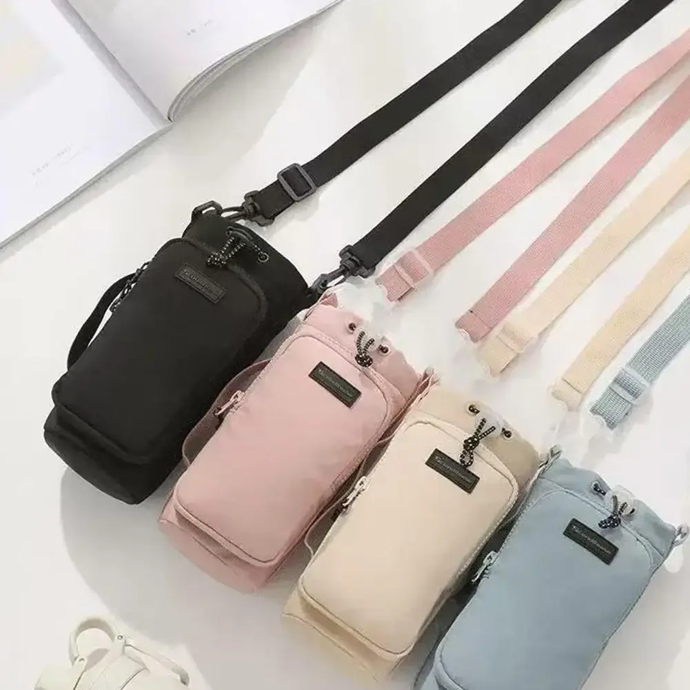 porte-bouteille d'eau unisexe avec sangle, sac de transport de bouteille d'eau isolant avec poche pour téléphone, sac à bandoulière pour bouteille d'eau
