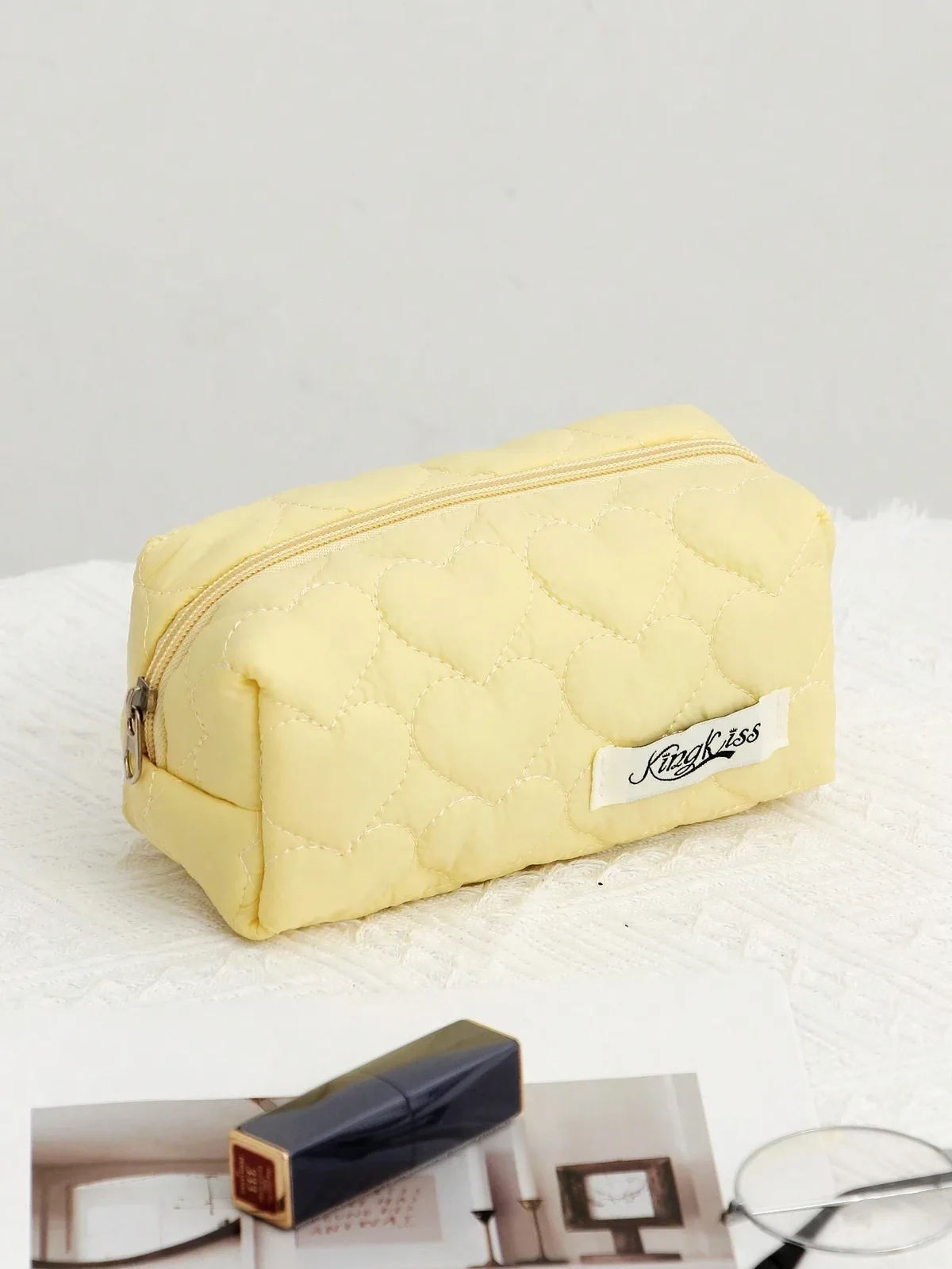 trousse de maquillage douce en forme de cœur, sac à cosmétiques décontracté, cubes d'emballage portables de vacances, voyage pour femmes, cadeau de printemps et d'été, sac de soins de la peau