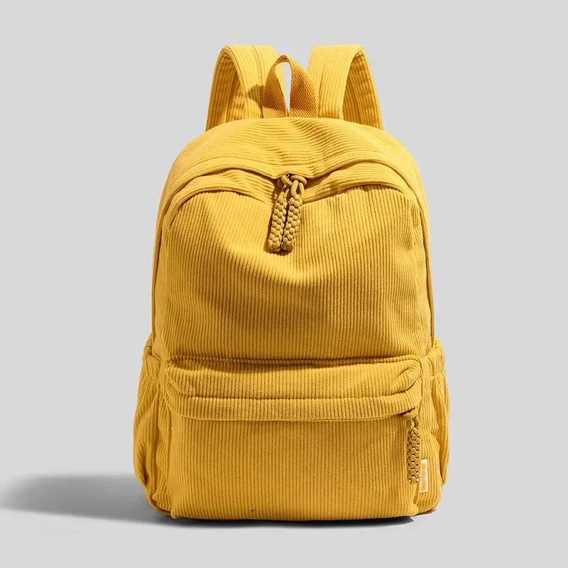 nouveau sac à dos en velours côtelé de couleur unie pour les étudiants sacs à dos décontractés en velours rayé sacs de rangement d'ordinateur de 14 pouces pour les femmes рюкзак 가