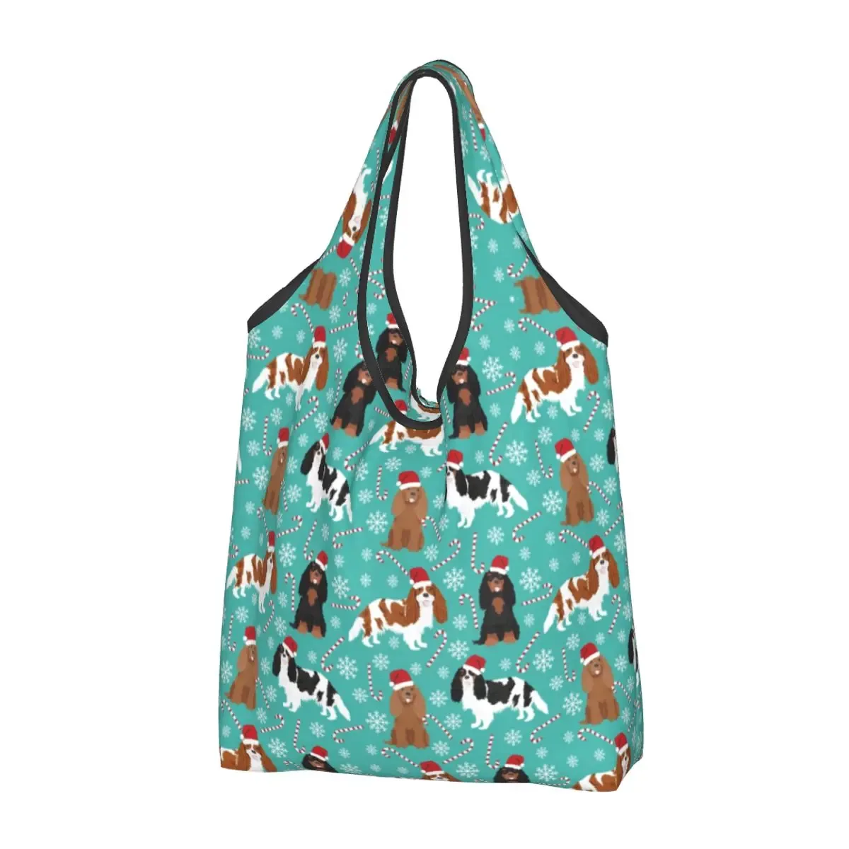cavalier king charles épagneul groupe familial épicerie sac fourre-tout kawaii chien épaule shopper sacs grande capacité sacs à main