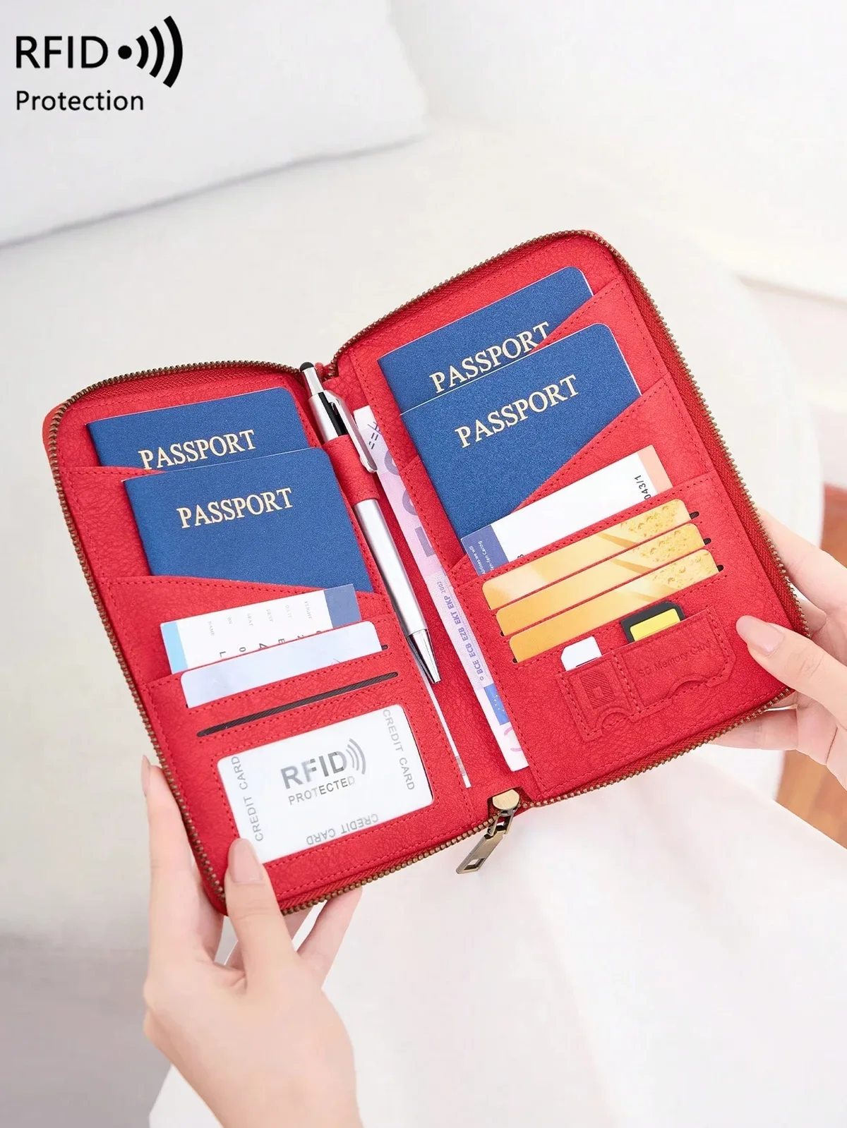 nouvelle trousse de voyage rétro pour passeports, format familial, petite et grande capacité, peut contenir 4 passeports, accessoires de voyage