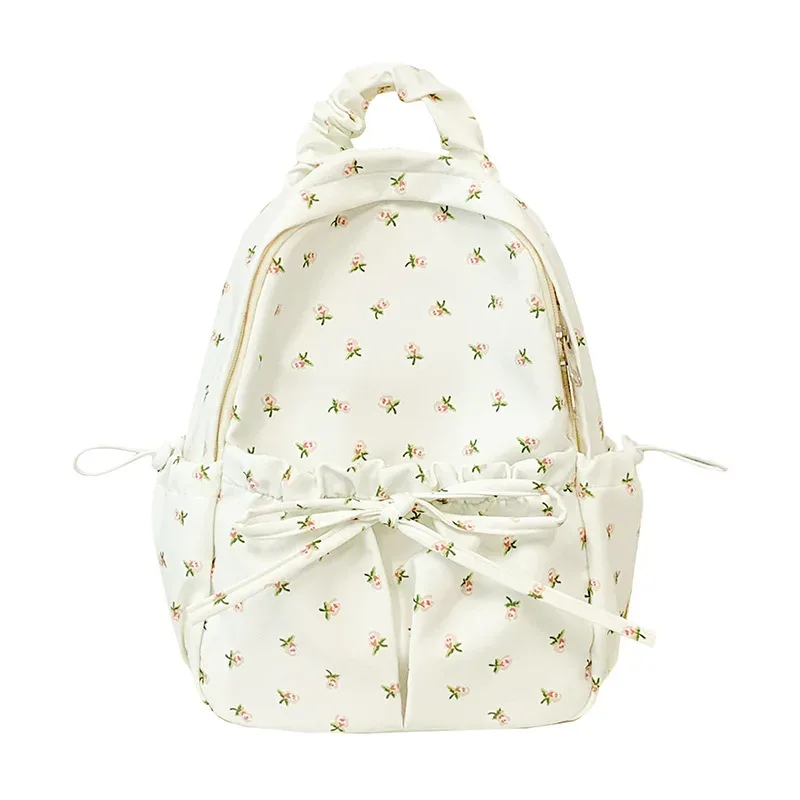 sac à dos décontracté à double bandoulière pour femmes, style frais et simple, imperméable, ultra-léger, antivol, sac d'école à motifs floraux