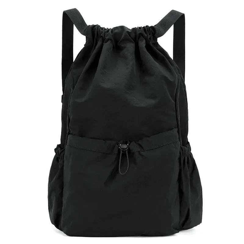 sac à dos léger et tendance avec cordon de serrage : sac de sport imperméable de grande capacité pour l'école, les livres, les activités de plein air, les voyages