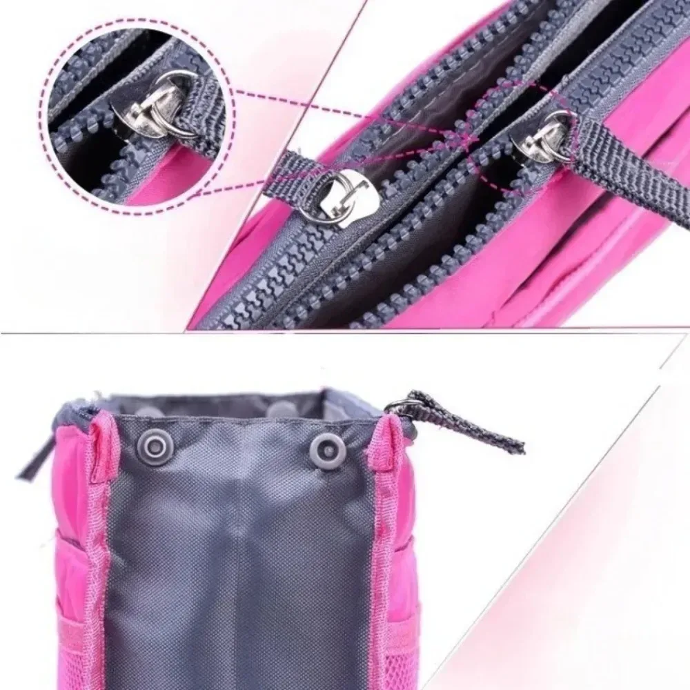 sac de maquillage multifonctionnel grande capacité, trousse de toilette portable à double fermeture éclair, sac de voyage, sac à lait maternel, sac cosmétique multi-poches