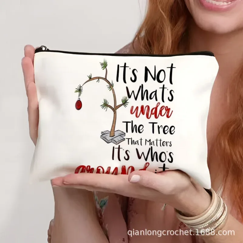 Sacs de maquillage tendance de noël, étuis à crayons imprimés bonhomme de neige et sacs de rangement pouvant être personnalisés pochette de maquillage, offre spéciale