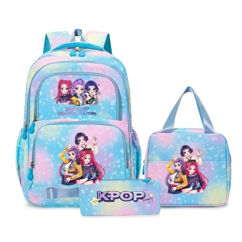 sacs à dos kpop colorés pour garçons, rumi mira zoey huntr/x saja, sacs d'école décontractés, sacs de voyage imprimés, mochila