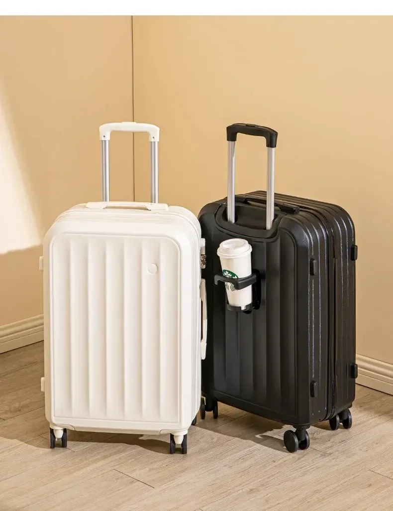 valise de grande capacité ensemble de valises légères 20 pouces valise à cabine chariot bagages avec porte-gobelet