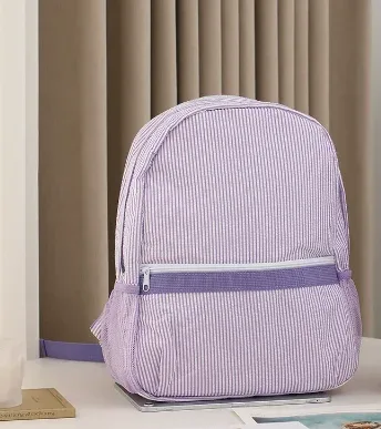 sac à dos seersucker monogrammé avec nom personnalisé, couleur bonbon brodée avec n'importe quel nom, sac de livre seersucker, sacs cadeaux uniques pour enfants