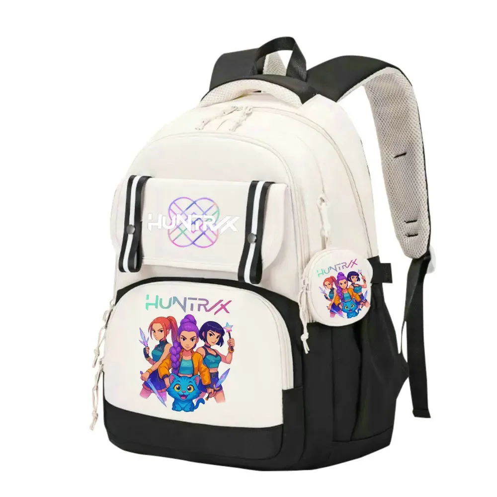 sac d'école kpop demon hunters pour enfants, grande capacité, sac à dos d'étudiant de haute qualité, imprimé avec des personnages de dessins animés mignons, sac à dos de voyage