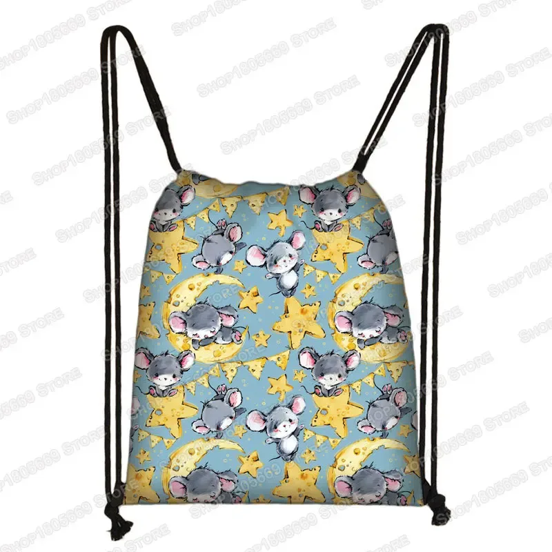 kawaii dessin animé chien chat sac à dos femmes sacs à cordon toile sac à bandoulière pour voyage filles sac à dos sacs de rangement porte-chaussures
