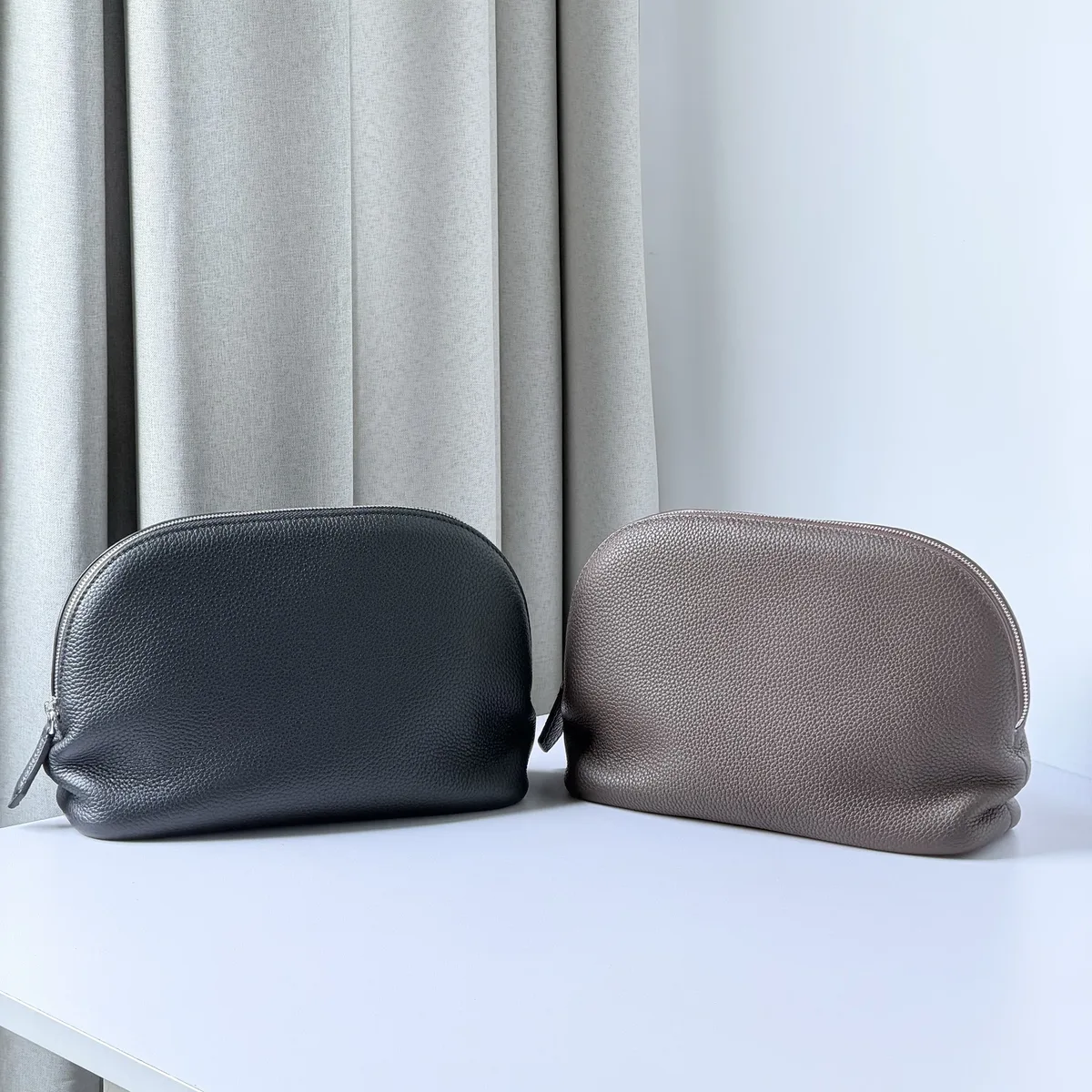sac à cosmétiques en cuir de vache de première qualité pour femmes, nouveau sac de maquillage simple de grande capacité, sac de rangement de luxe pour voyage et toilette