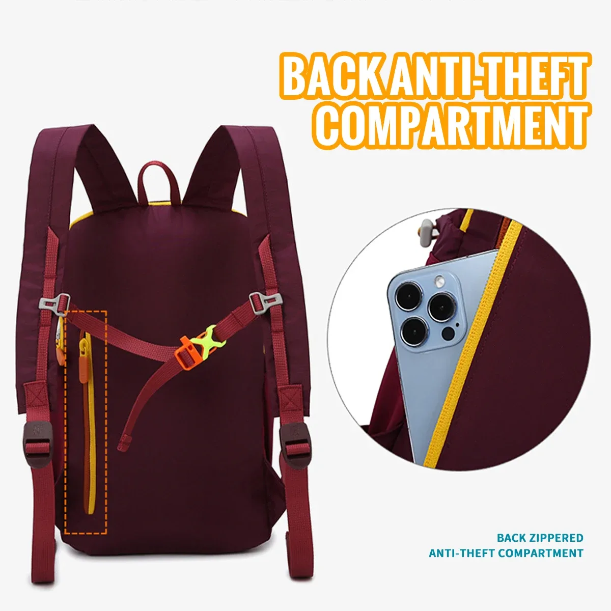 wrels sac à dos de sport grande capacité sac de sport étanche antivol sac à dos de voyage léger camping en plein air sac à dos de cyclisme