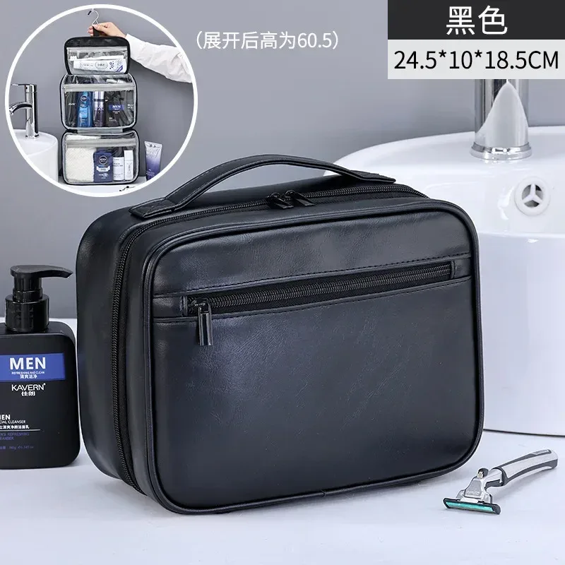 sacs à cosmétiques pour hommes, essentiels de voyage, organisateur de cosmétiques, sac de rangement suspendu pliable, sac de maquillage de luxe transparent et étanche