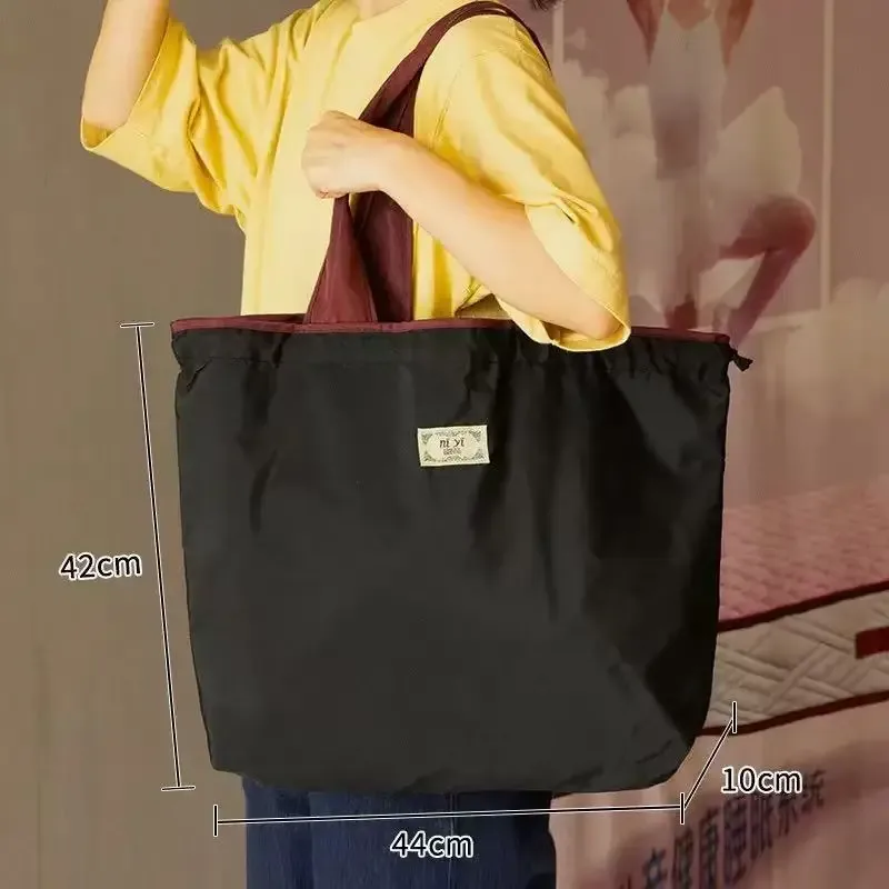 sac de shopping à cordon de serrage de grande capacité, nouveau style, sac de shopping pliable écologique, sac fourre-tout portable à bandoulière