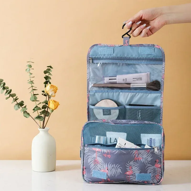 crochet de voyage sac cosmétique femmes sac de maquillage étanche articles de toilette pochette de beauté unisexe salle de bain nécessaire maquillage organisateur de rangement