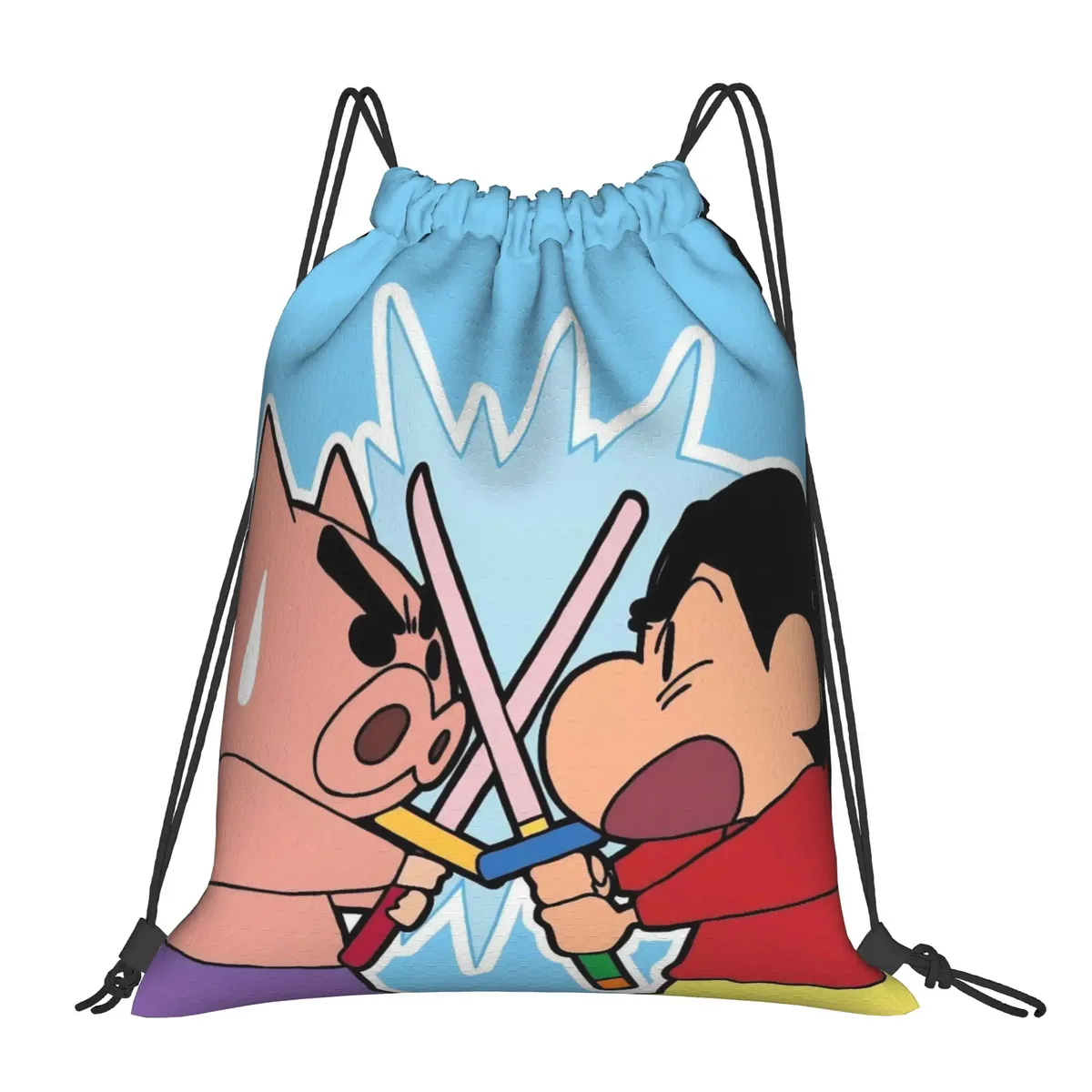 sac à dos à cordon de serrage crayon shin-chans, sac de sport résistant à l'eau pour la randonnée