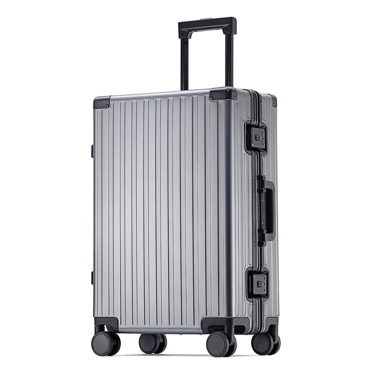valise trolley 100% aluminium, bagage de voyage de luxe, roues universelles, serrure tsa, pour hommes et femmes, bagage léger, bagage cabine.