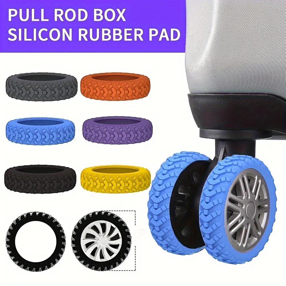 protecteur de roues de bagages en silicone, 8 pièces, roulettes, chaussures, valise de voyage, réduit le bruit, accessoires de couverture de protection