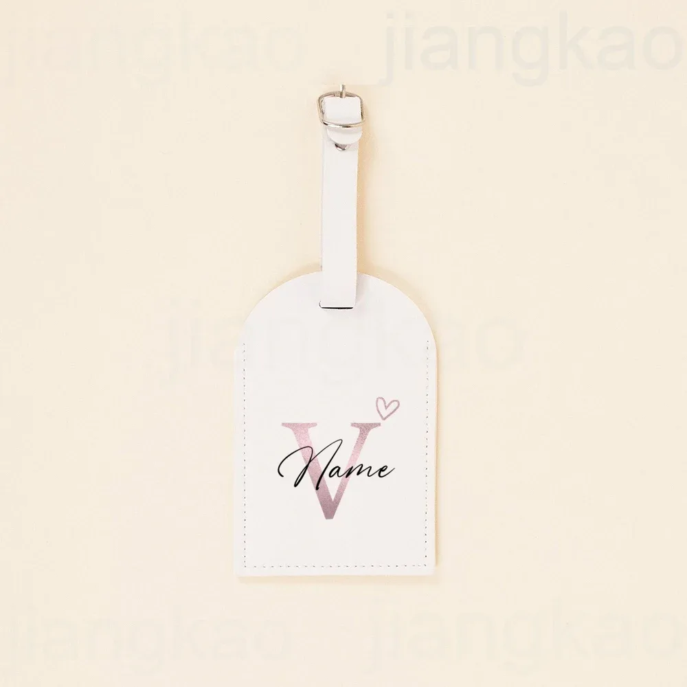 étiquette de bagage personnalisée en pu, lettre en forme de cœur avec nom, étiquette de valise, accessoire de voyage, cadeau d'anniversaire de mariage pour elle
