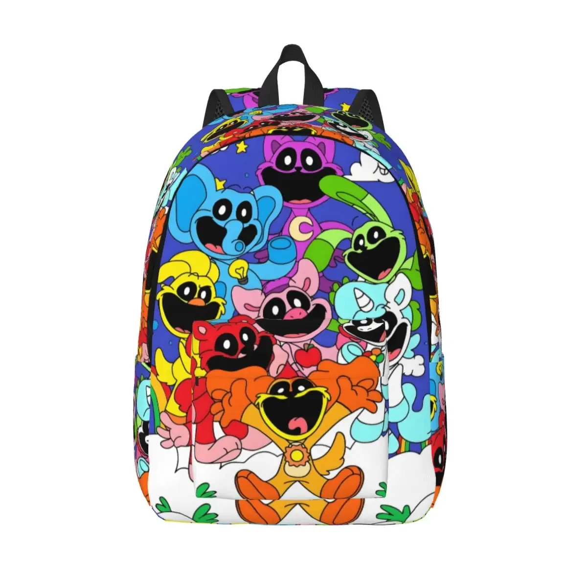 sac à dos en toile personnalisé avec impression 3d de créatures souriantes pour garçons et filles, sacs de voyage pour collège et école, sac à livres pour ordinateur portable de 15 pouces
