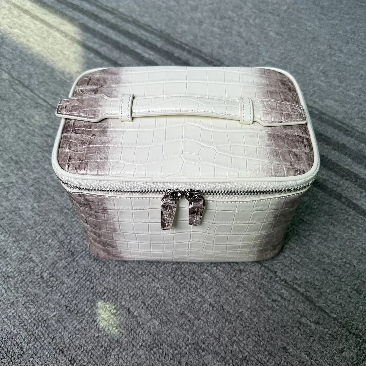 sac de maquillage en cuir de vachette, collection himalaya, luxueux, grande capacité, en cuir véritable, sac de voyage portable pour femmes, sac de rangement cosmétique