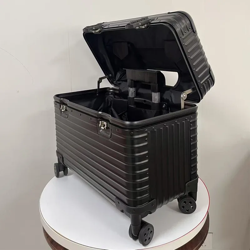bagage à main moderne en alliage d'aluminium et magnésium, 18/20/22 pouces, approbation de l'air, chariot en aluminium, valise de taille de cabine portable