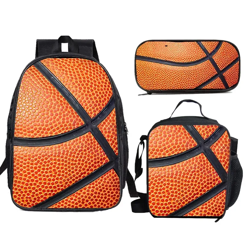 Sac à dos de basket-ball simple de grande capacité pour élèves du primaire, sac à déjeuner de qualité 1-3, trousse à crayons, sac à dos pour enfants