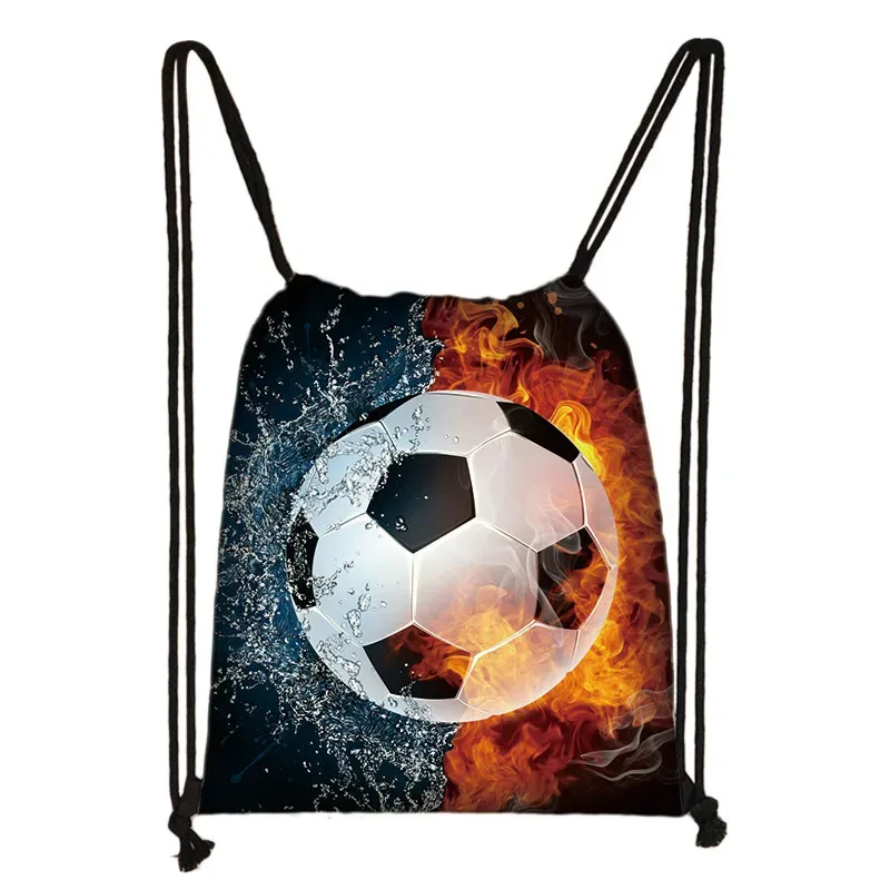 sac à dos en toile avec imprimé footbally et soccerly pour homme, sac de voyage avec cordon de serrage de proximité pour garçon adolescent, porte-chaussures, cadeau pour enfant
