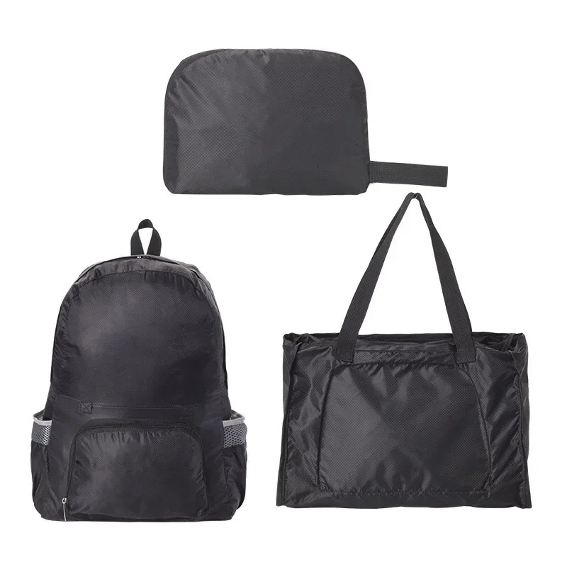 sac à dos de voyage multifonctionnel simple pour femmes, sac d'école portable léger à double usage pliable