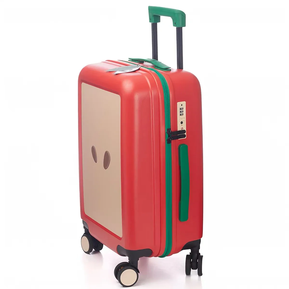 valise design pomme verte et pomme rouge 20 pouces 24 pouces, bagage à roulettes avec serrure tsa, roues silencieuses et durables | unis