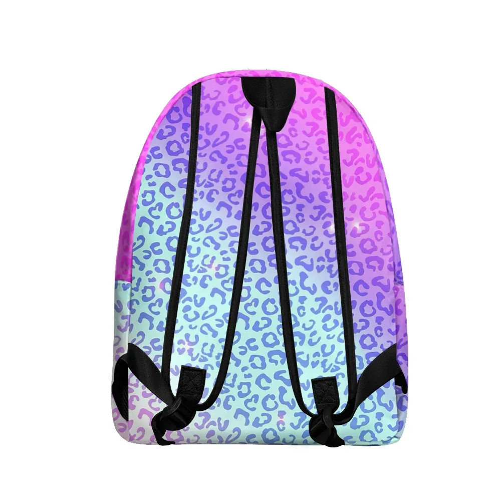 Sac à dos imprimé léopard dégradé, sacs à crayons, bretelles réglables, sac d'école léger et Durable, sac à dos de voyage, ensembles pour adolescents
