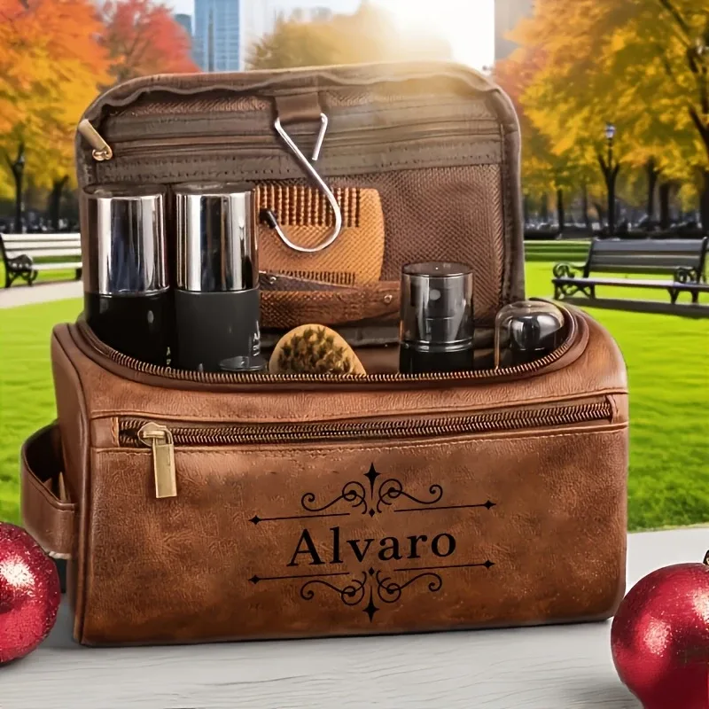 Trousse de toilette personnalisée grande capacité, sac de rangement de voyage exclusif avec fermeture éclair, idéal pour les cadeaux d'anniversaire ou de vacances