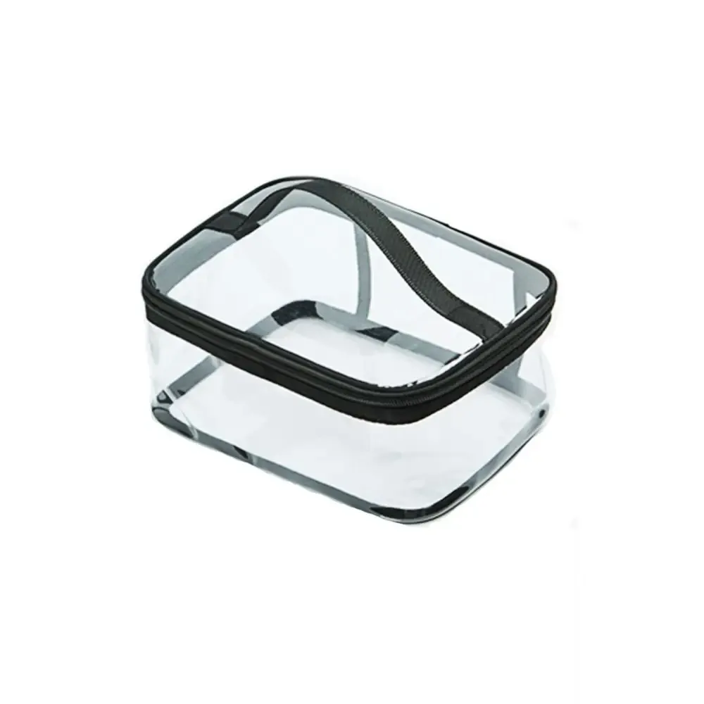 trousse de toilette décontractée et simple pour femme, sac de voyage à fermeture éclair, sac de rangement pour salle de bain, trousse de maquillage transparente.