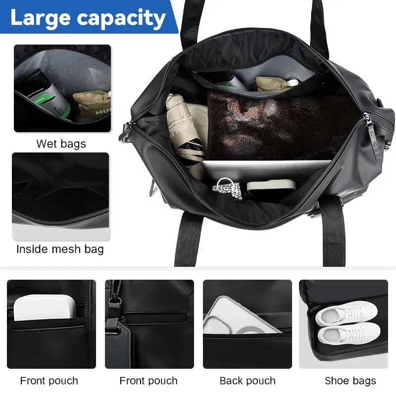 sac de sport de loisirs à la mode, sac de voyage simple pour voyage d'affaires, sac à main messager à bandoulière de grande capacité