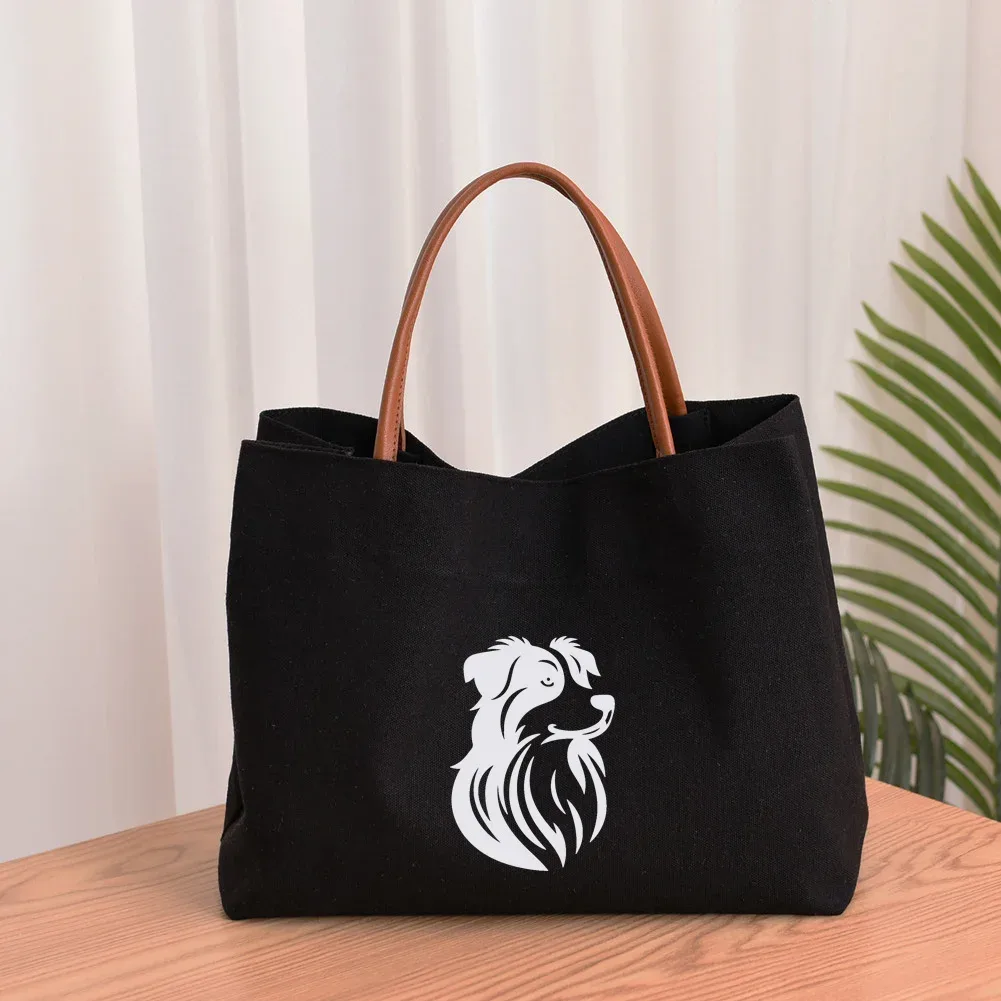sac fourre-tout en toile pour femme, sac de travail, sac de plage, sac à provisions, cadeau pour les amoureux des chiens, mode pour femme, imprimé chien teckel