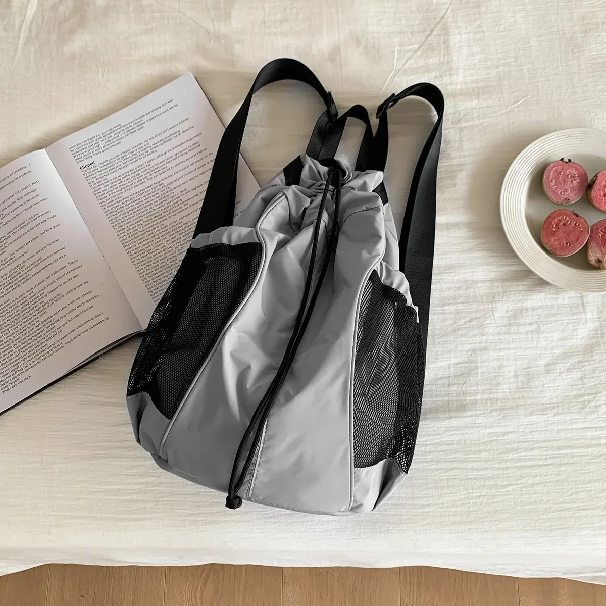 nouveau sac à dos à cordon de serrage, grande capacité, sac de voyage résistant aux plis, élégant, à la mode et polyvalent, sac de transport pour femmes