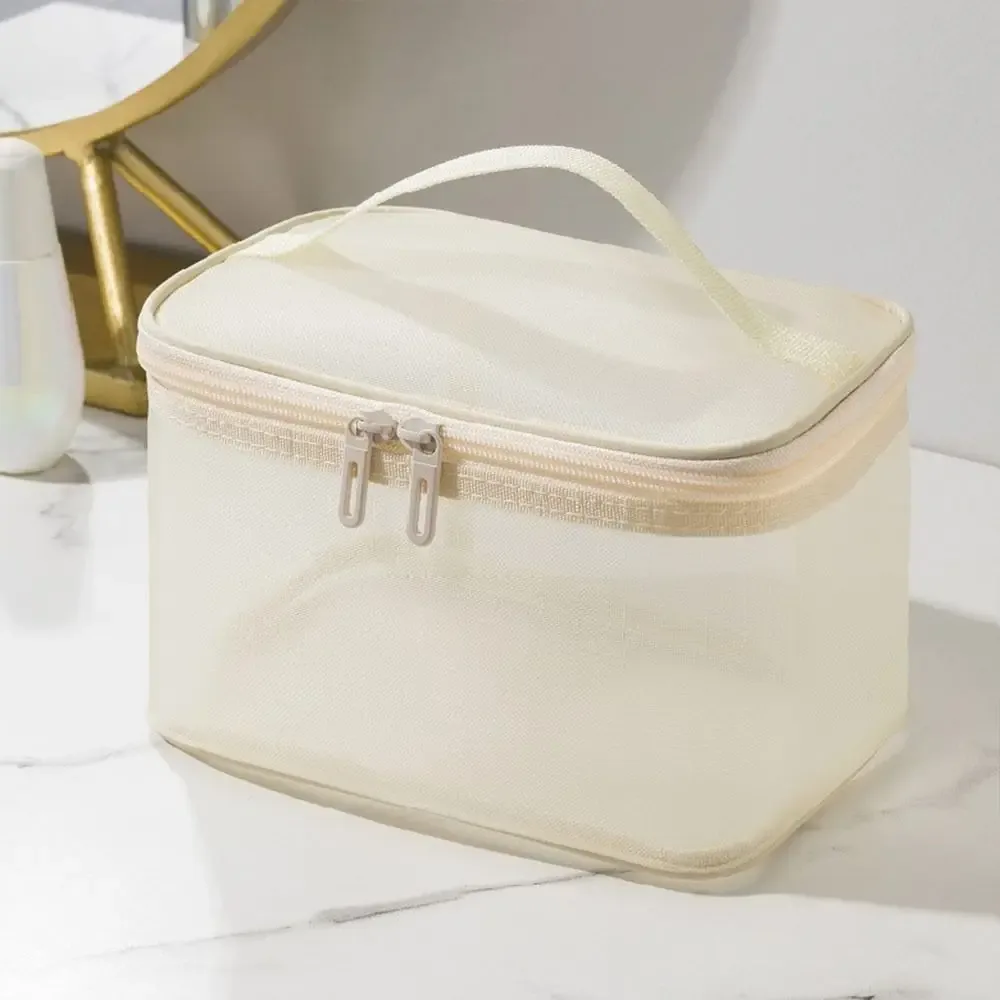 trousse cosmétique de voyage en maille transparente pour femme, trousse de toilette, rangement de maquillage, grande capacité, mode, 1 couche, 2/3 couches