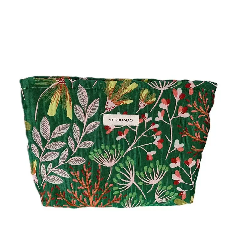 trousse de maquillage pour femmes, trousse à cosmétiques, pochette de toilette à fleurs, étui organisateur, trousse de maquillage, lavage de voyage, pochette de rangement de voyage pour filles