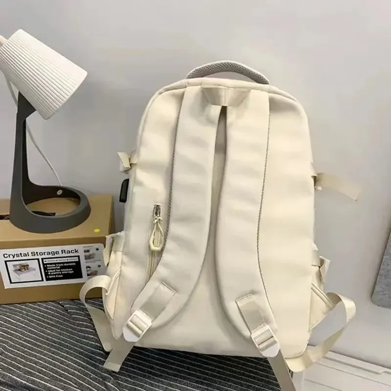 sacs d'école en toile de style collégial pour filles, cartable solide pour lycéens, version coréenne, sac à dos pour ordinateur portable pour femmes et garçons