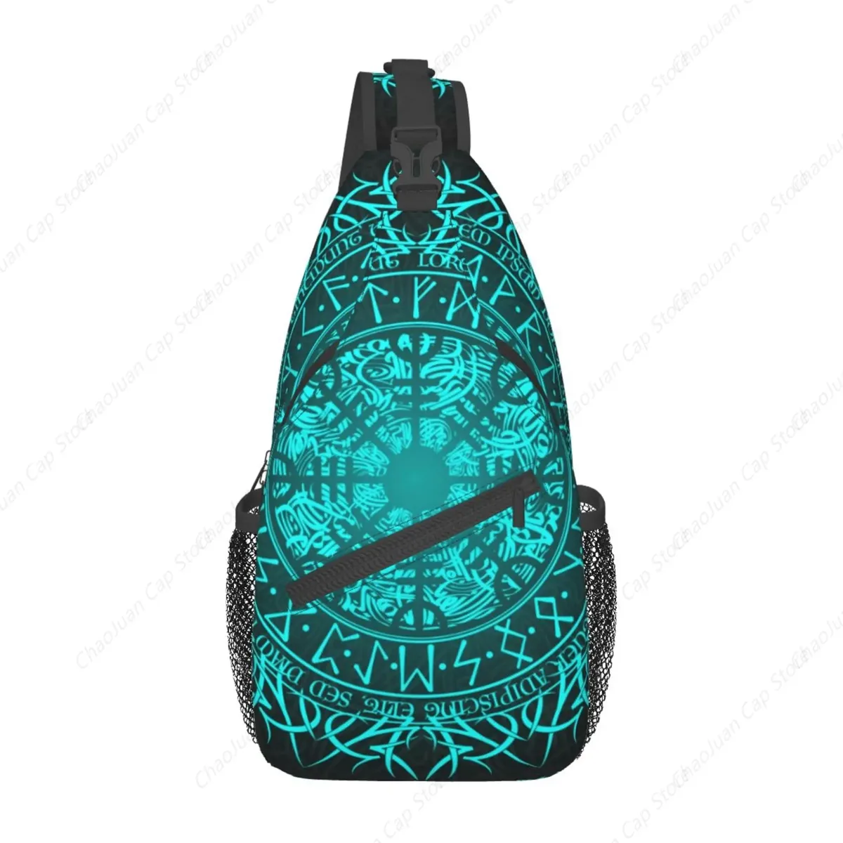 Bleu Viking végétarien boussole fronde sac à dos sac pour femmes hommes poitrine sac à dos sac à dos à bandoulière pour voyage sport