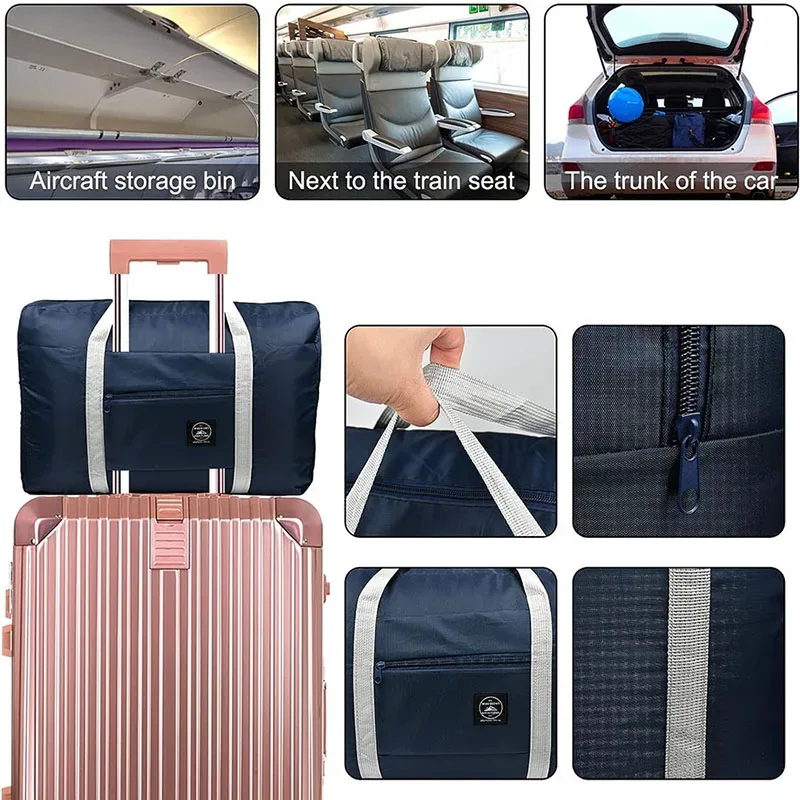 sacs de voyage pliables en nylon, sac de grande capacité, sacs à main imperméables pour femmes et hommes, rangement de voyage, organisateur d'emballage de vêtements
