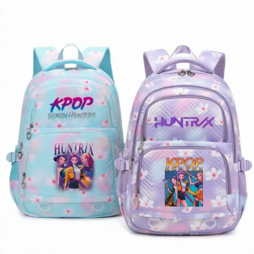 kpop demon hunters – sacs à dos imperméables de grande capacité, sacs d'école tendance avec imprimé de fleurs, sacs d'école pour ordinateur portable pour femmes et hommes, cadeau