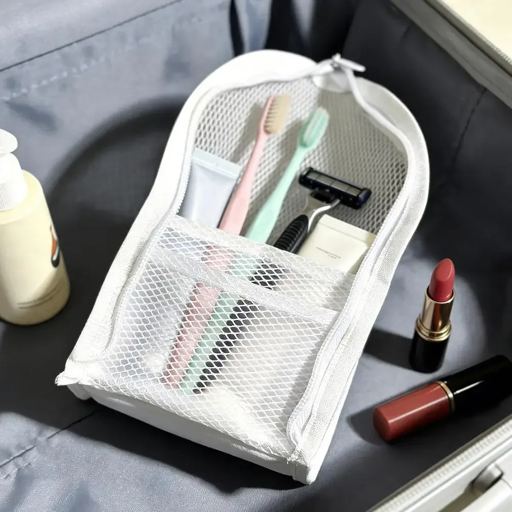 trousse de toilette portable en maille eva pour voyage, sac de rangement cosmétique, organisateur de maquillage, pochette de maquillage pour femme, trousse de lavage pour salle de bain