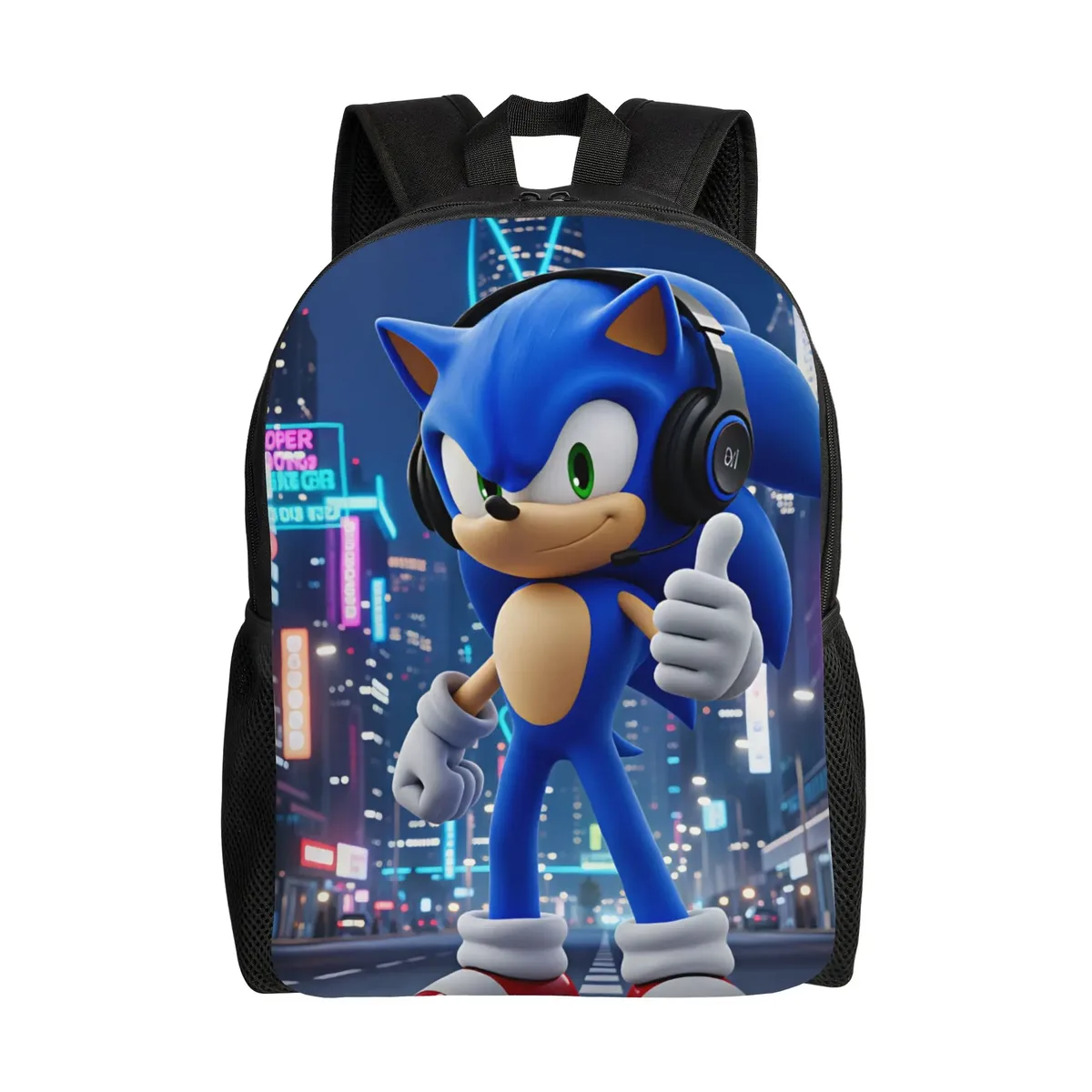 sac à dos sonices cartoon, sac à dos sportif en polyester pour étudiants, léger, kawaii, sacs d'école, sac à dos