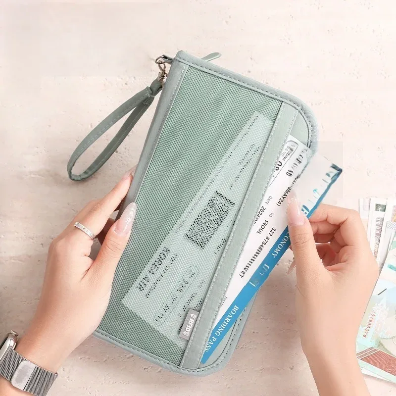 porte-passeport quotidien et de vacances, organiseur de documents multi-emplacements avec fermeture éclair pour passeports, billets d'avion, cartes et argent liquide