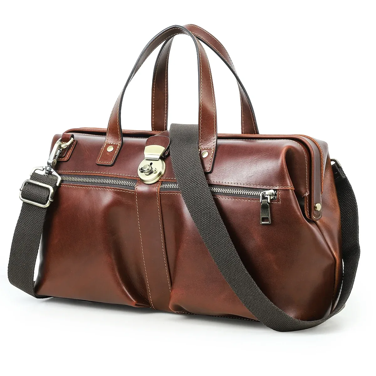 contact's – sacs d'affaires en cuir véritable pour hommes, porte-documents à cadre métallique, sacs à bandoulière, sacoche en cuir, sac fourre-tout pour ordinateur portable 14 pouces