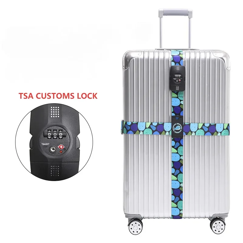 tsa blolock-sangles de bagages réglables, emballage environnemental, peintures à l'étranger, sangles de reliure pour valise de 20 à 32 pouces