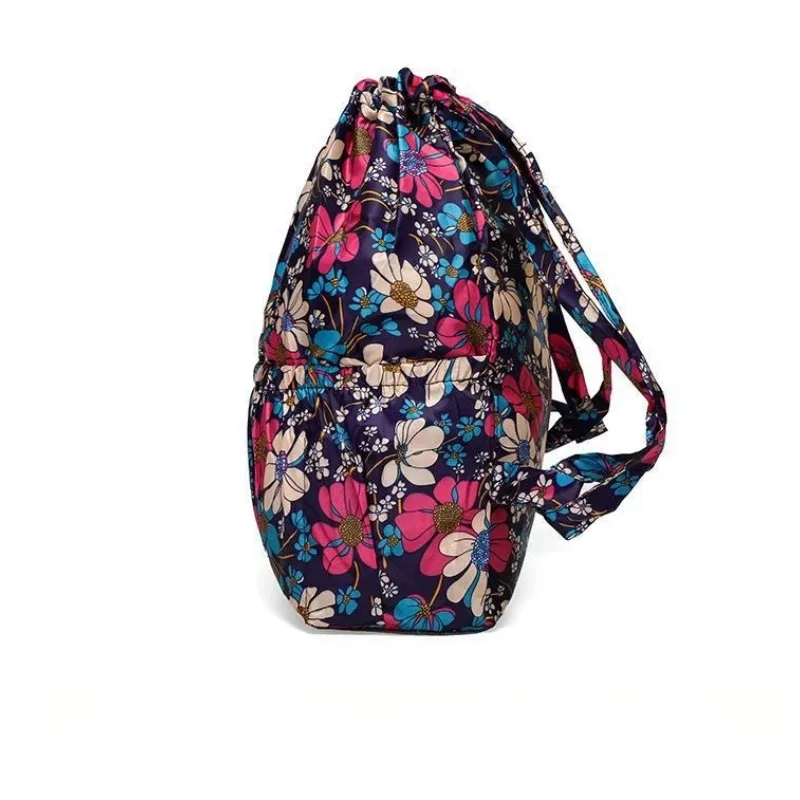 sac à dos de sport de plein air léger de grande capacité, sac à dos polyvalent en nylon avec cordon de serrage pour femmes